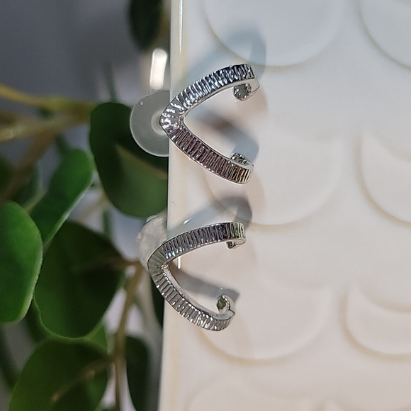 Textured Huggie Stud Earrings, Choice of Color - Picture 2 of 5